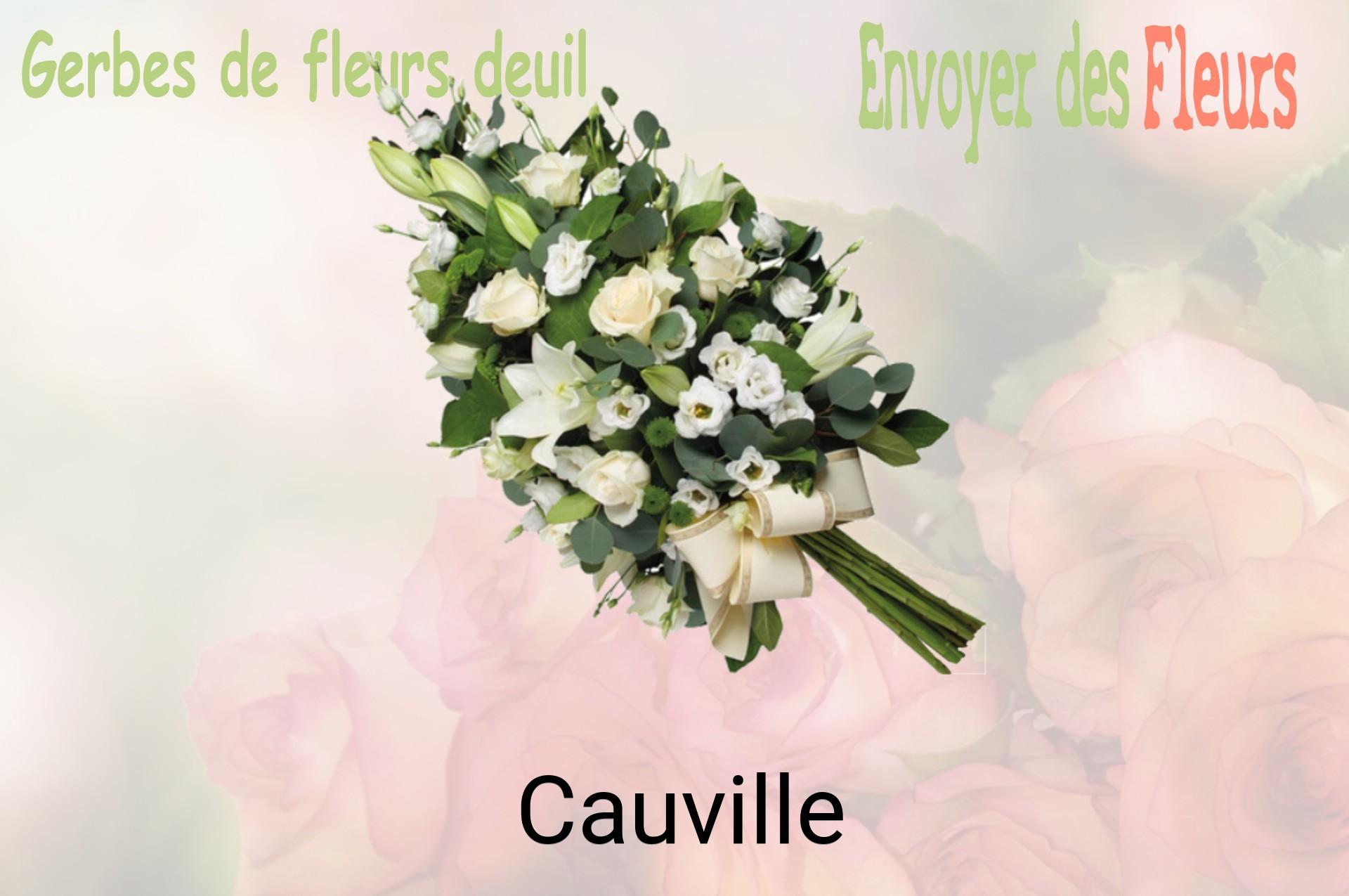 Gerbe de fleurs de deuil livrée à Cauville
